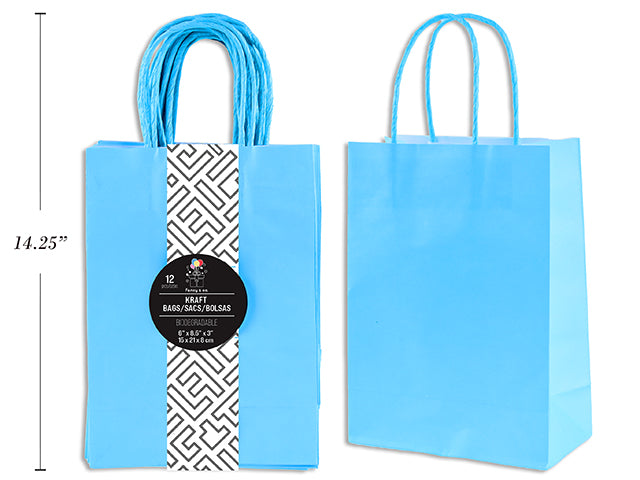 Medium Kraft Gift Bag - Light Blue 21x27x11cm
