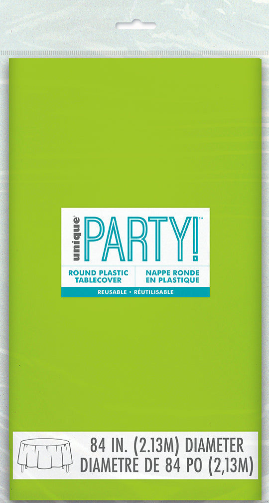 Nappe ronde de plastique vert néon, 84po