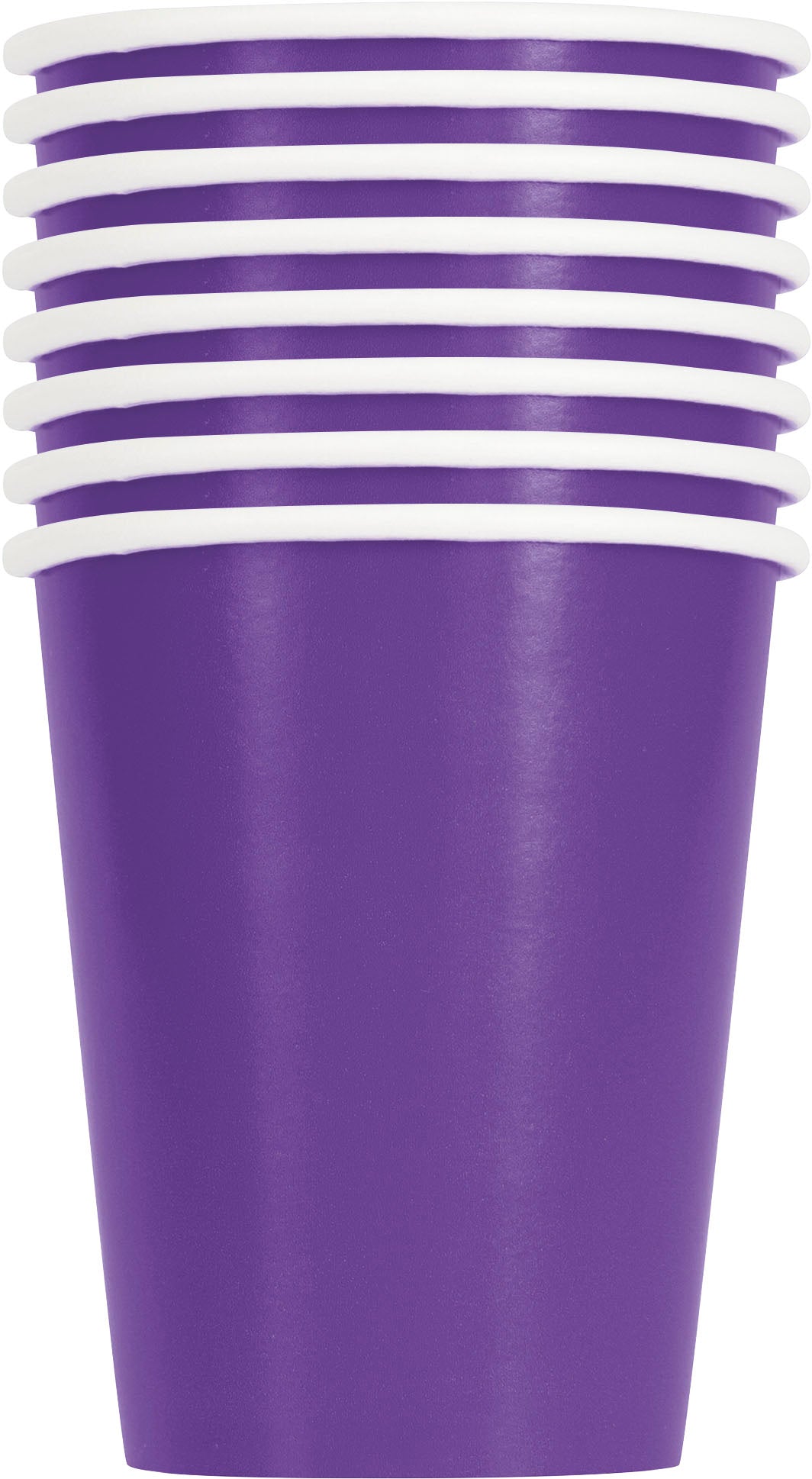 8 gobelets en papier mauve néon, 9oz