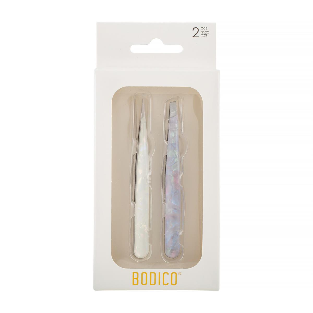 Bodico 2-Piece Tweezers with Iridescent Effect