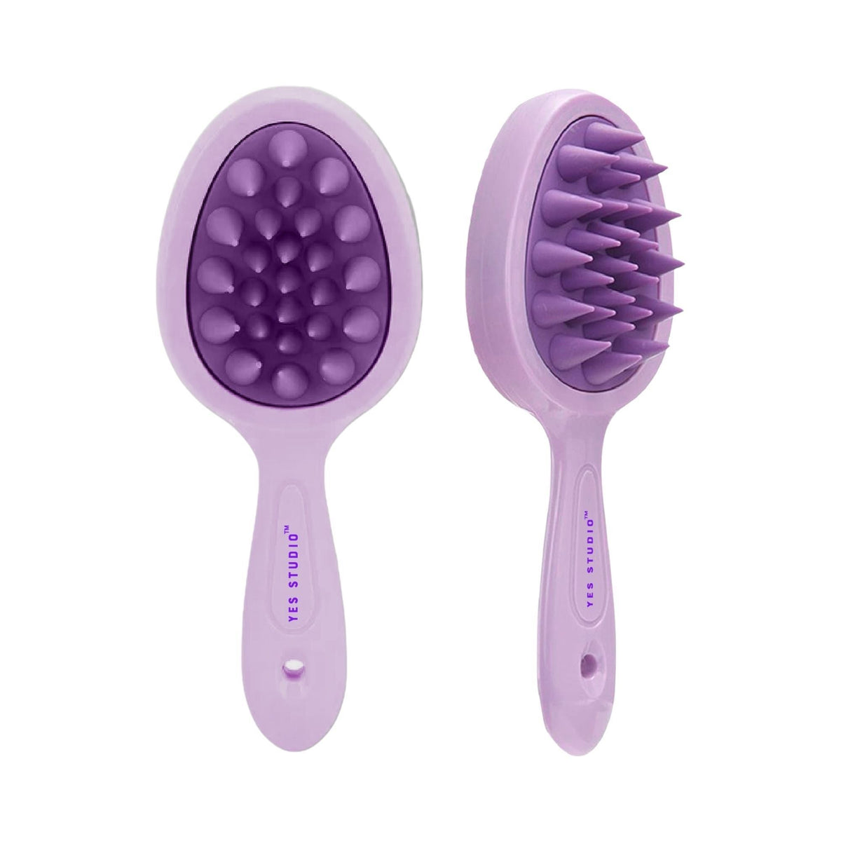 Yes Studio Brosse de massage du cuir chevelu deux faces violette