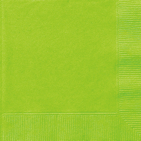 40 serviettes de table vert néon 2 plis, 12,75x12,75po