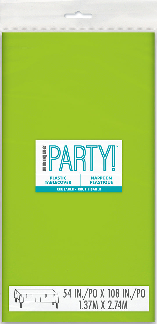 Nappe de plastique unie vert néon, 54x108po