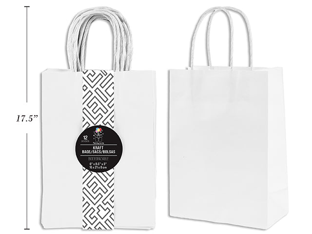 Large Kraft Gift Bag - White 25x33x12cm