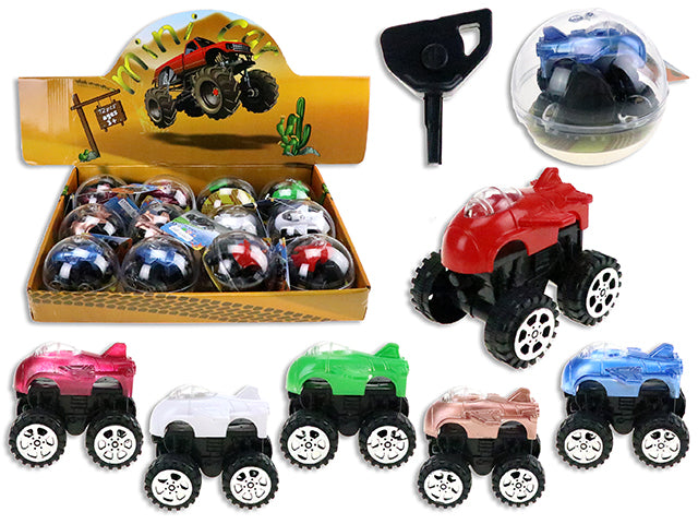 Mini Monster Truck, 2.25in, with Propulsion Key (6 Assorted Colors)