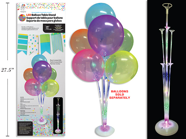 Support de Table pour Ballons DEL Réutilisable, Multicolore, 28po
