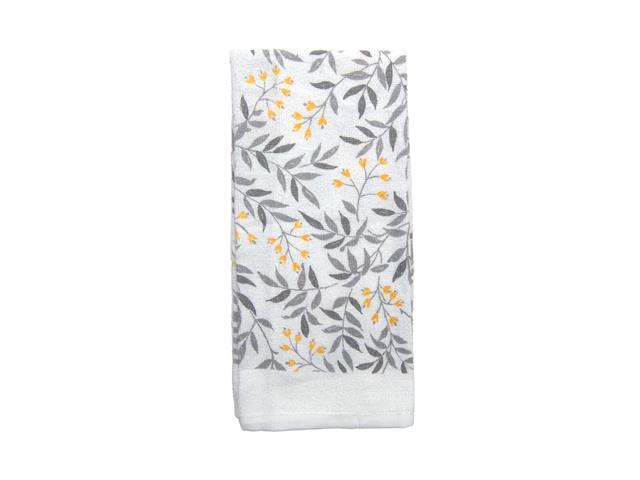 Kitchen Towel - Gray Leaves - Polyester / Cotton 15x25in