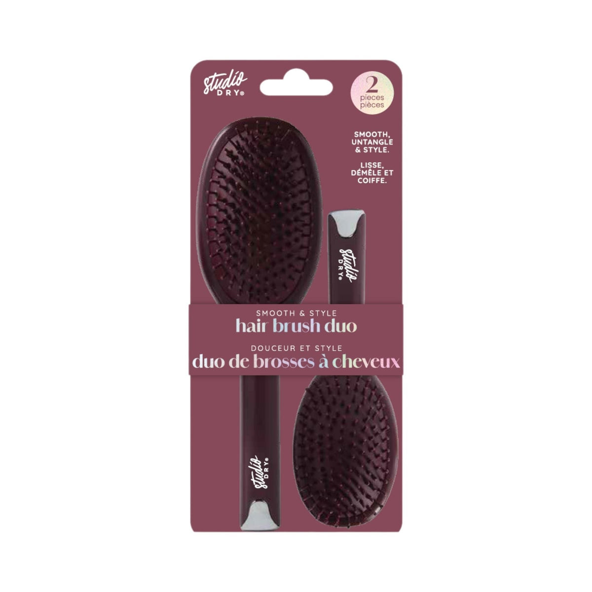 Studio Dry Duo de brosses à cheveux Smooth & Style bourgogne