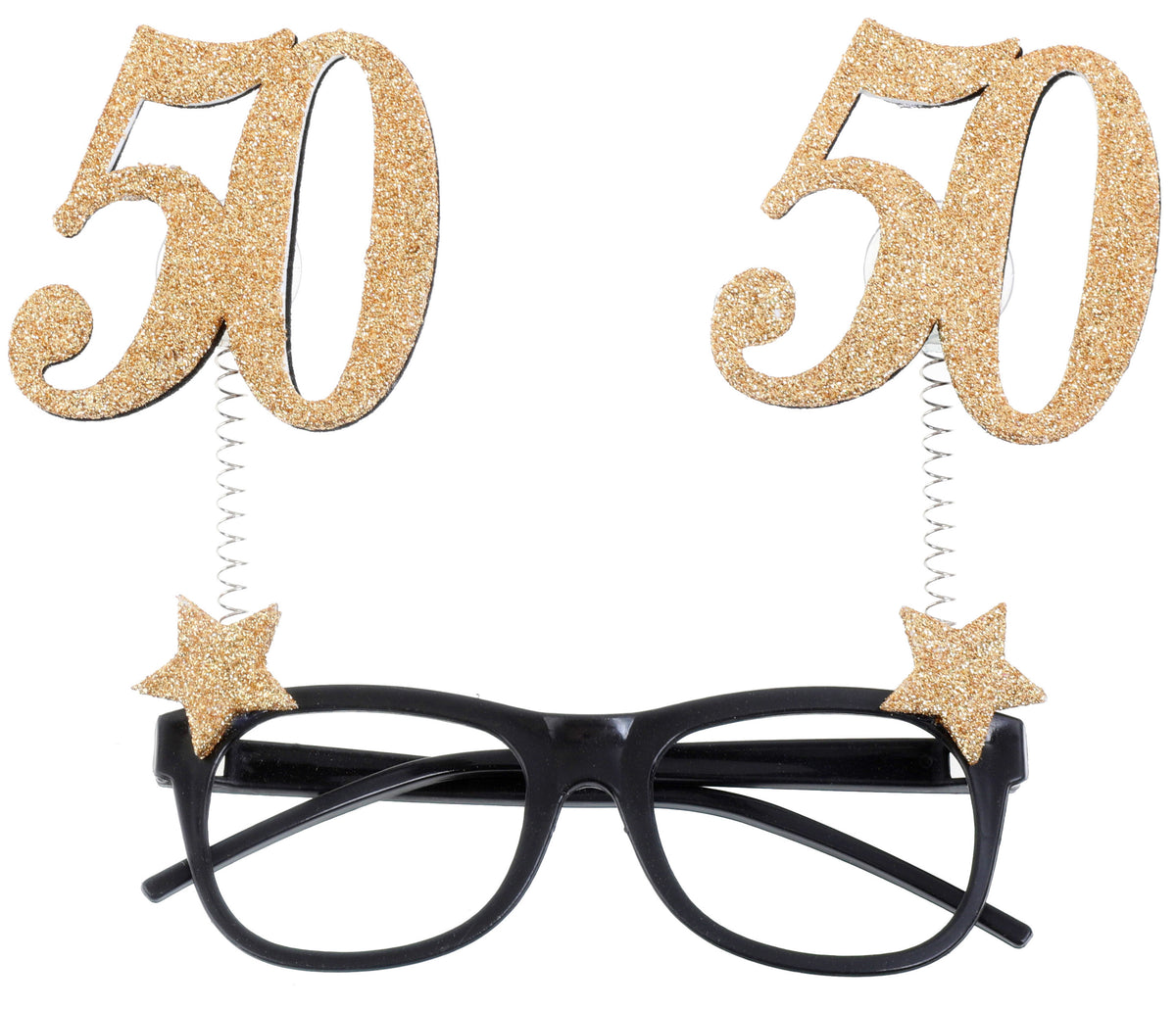 Lunettes de Fete 50 Ans - Paillettes Noir et Or