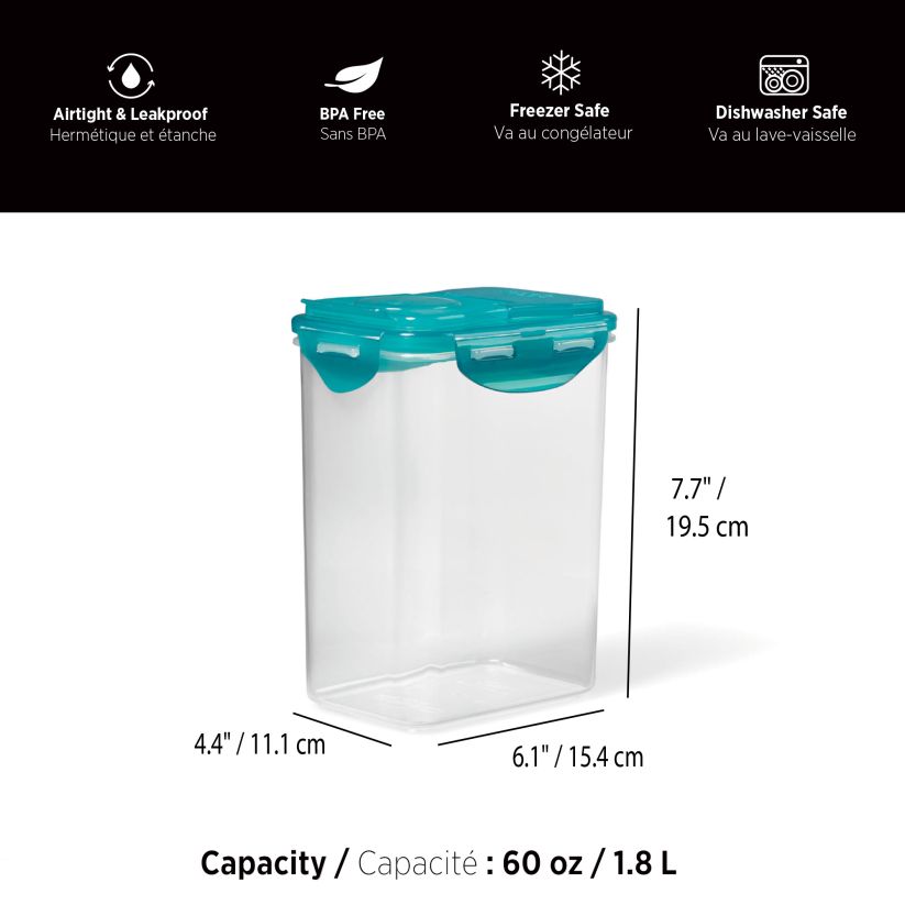 LocknLock Flip-Top Container, 60oz/1.8L