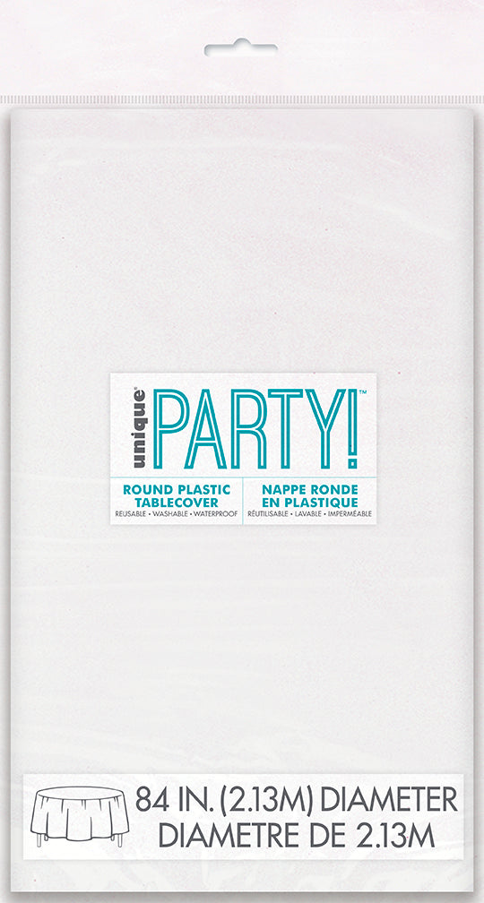 Nappe ronde de plastique transparent, 84po