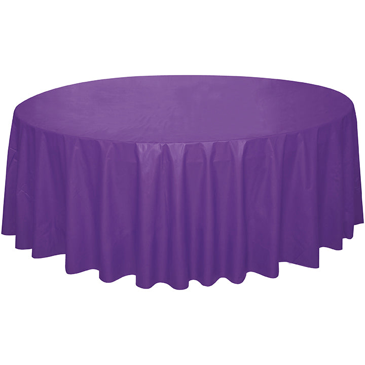 Nappe ronde de plastique mauve néon, 84po