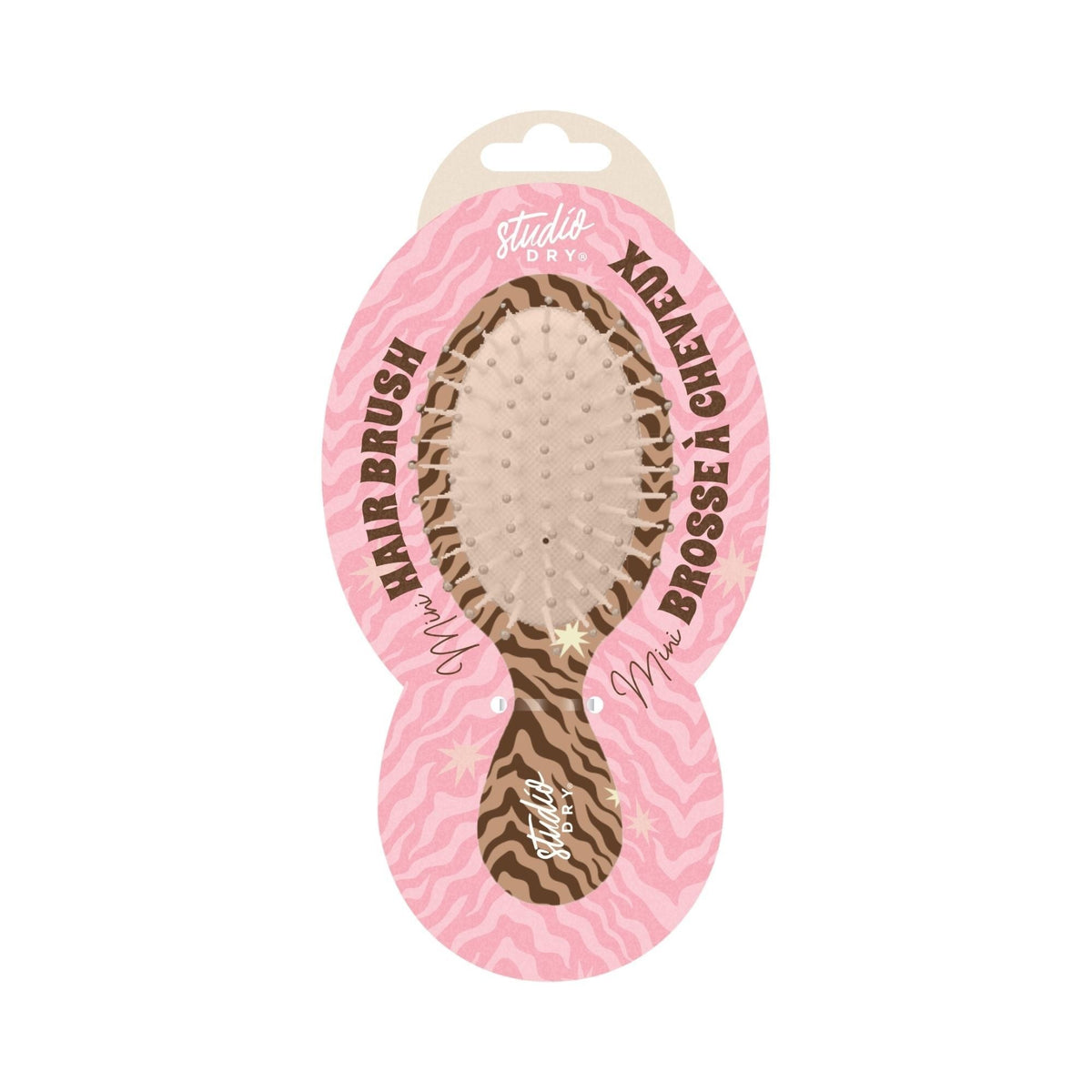 Studio Dry Mini brosse à cheveux imprimé zèbre beige