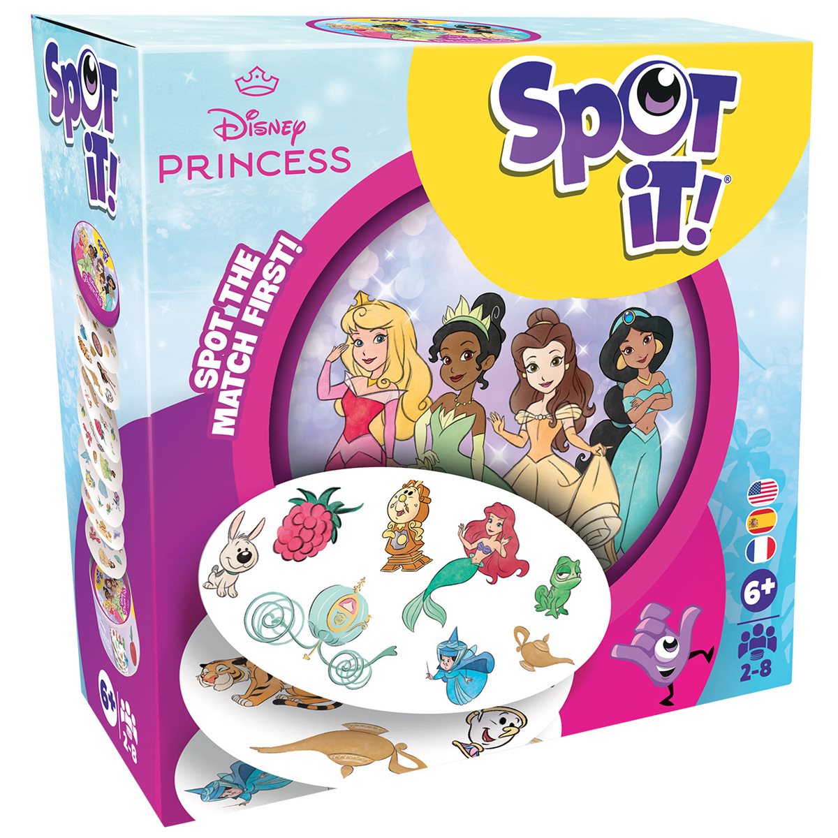 Spot It! Princesses Disney (Multilingue, 2-8 Joueurs, 6 Ans+)