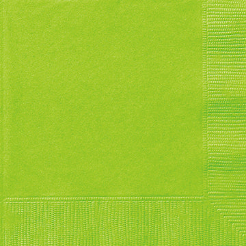 40 serviettes à boissons vert néon 2 plis, 9,75x9,75po