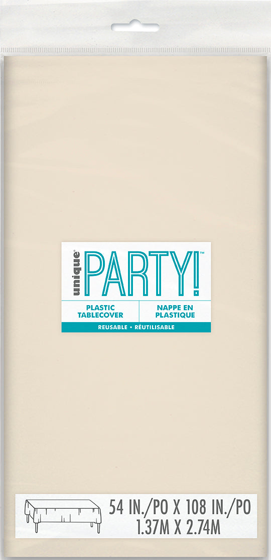 Nappe de plastique unie vanille, 54x108po