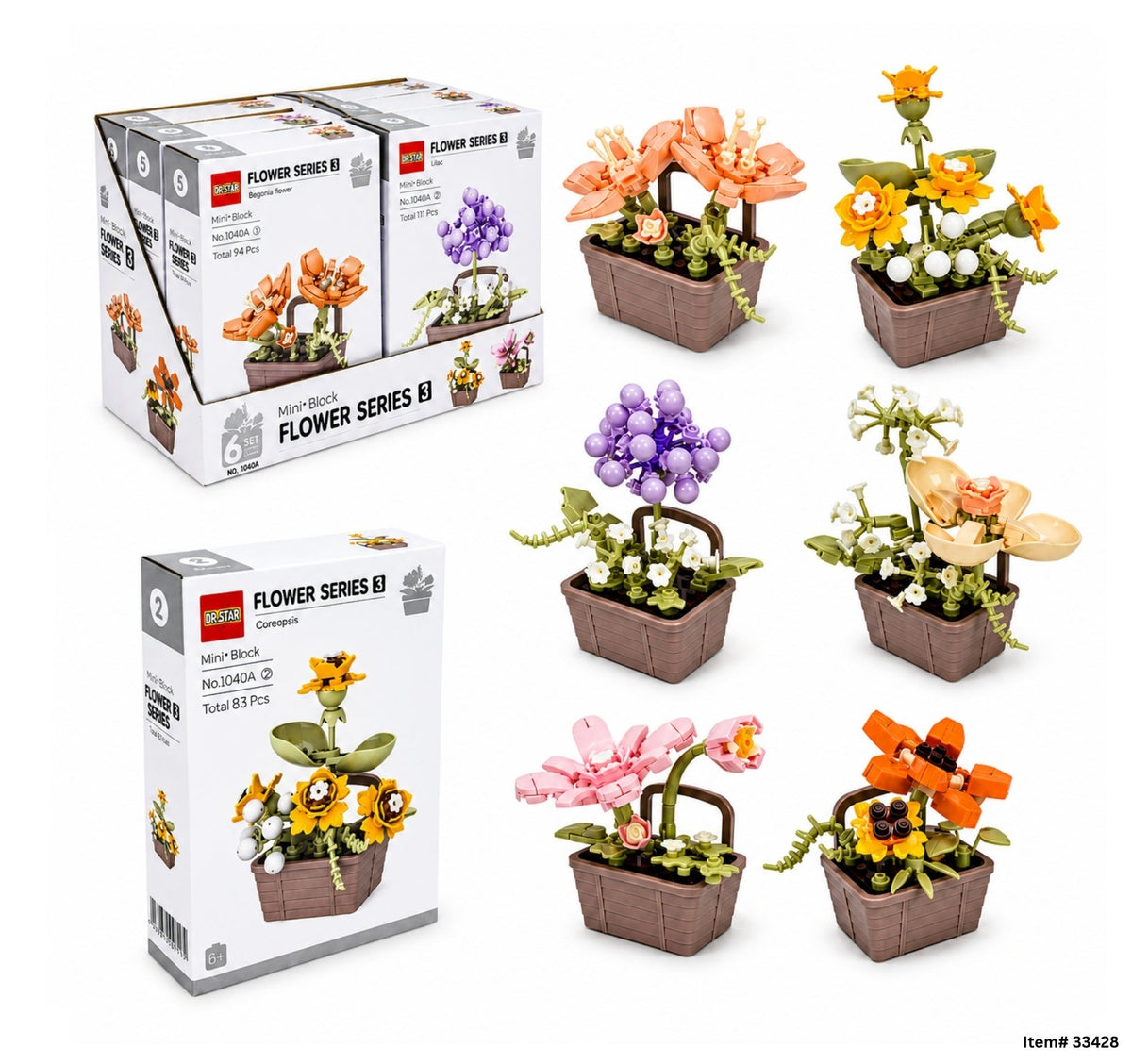 Blocs de construction panier de fleurs