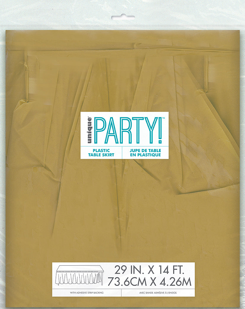 Jupe de table en plastique or, 14pi x 29po