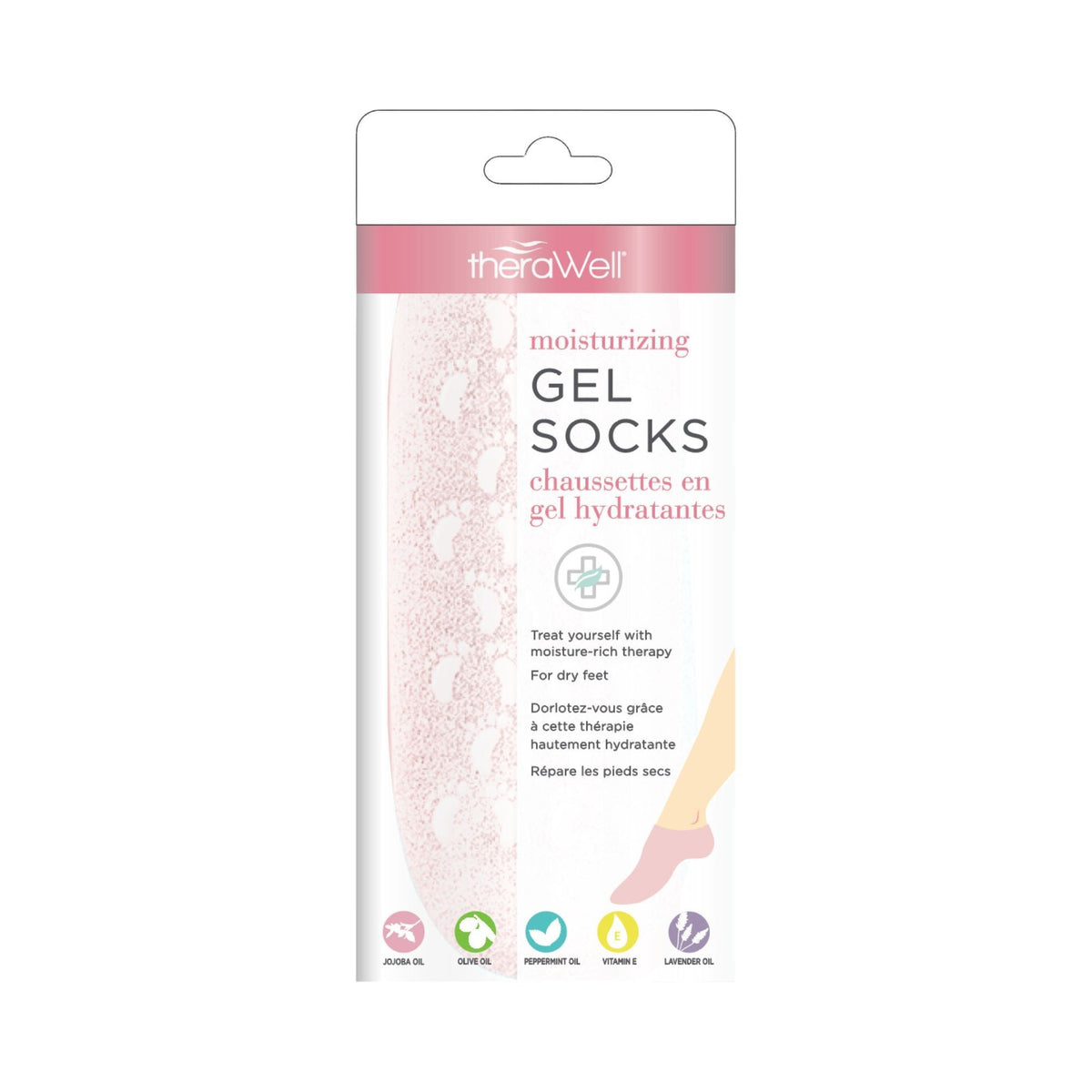 Danielle Creations Chaussettes hydratantes en gel rose