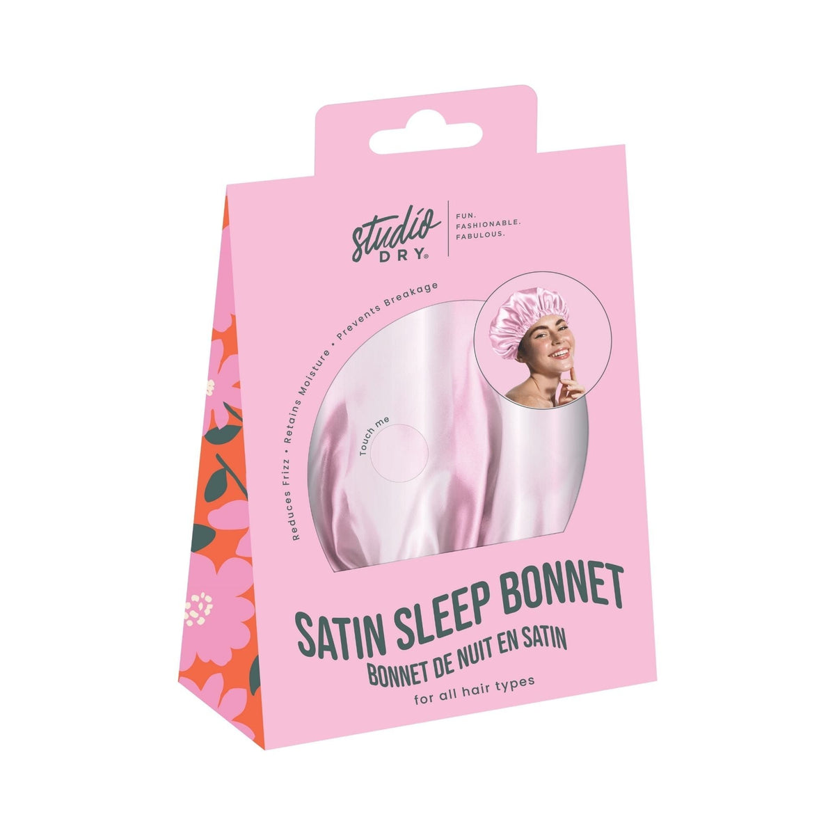 Studio Dry Bonnet de nuit en satin rose