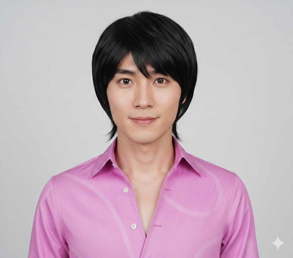 K-POP Demon Hunters – Perruque noire Saja Boys Jinu pour adulte (homme)