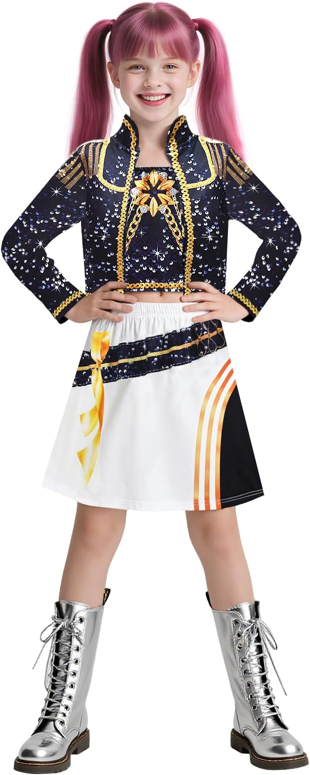 K-POP Demon Hunters – Ensemble de costume noir et bleu Zoey pour enfant