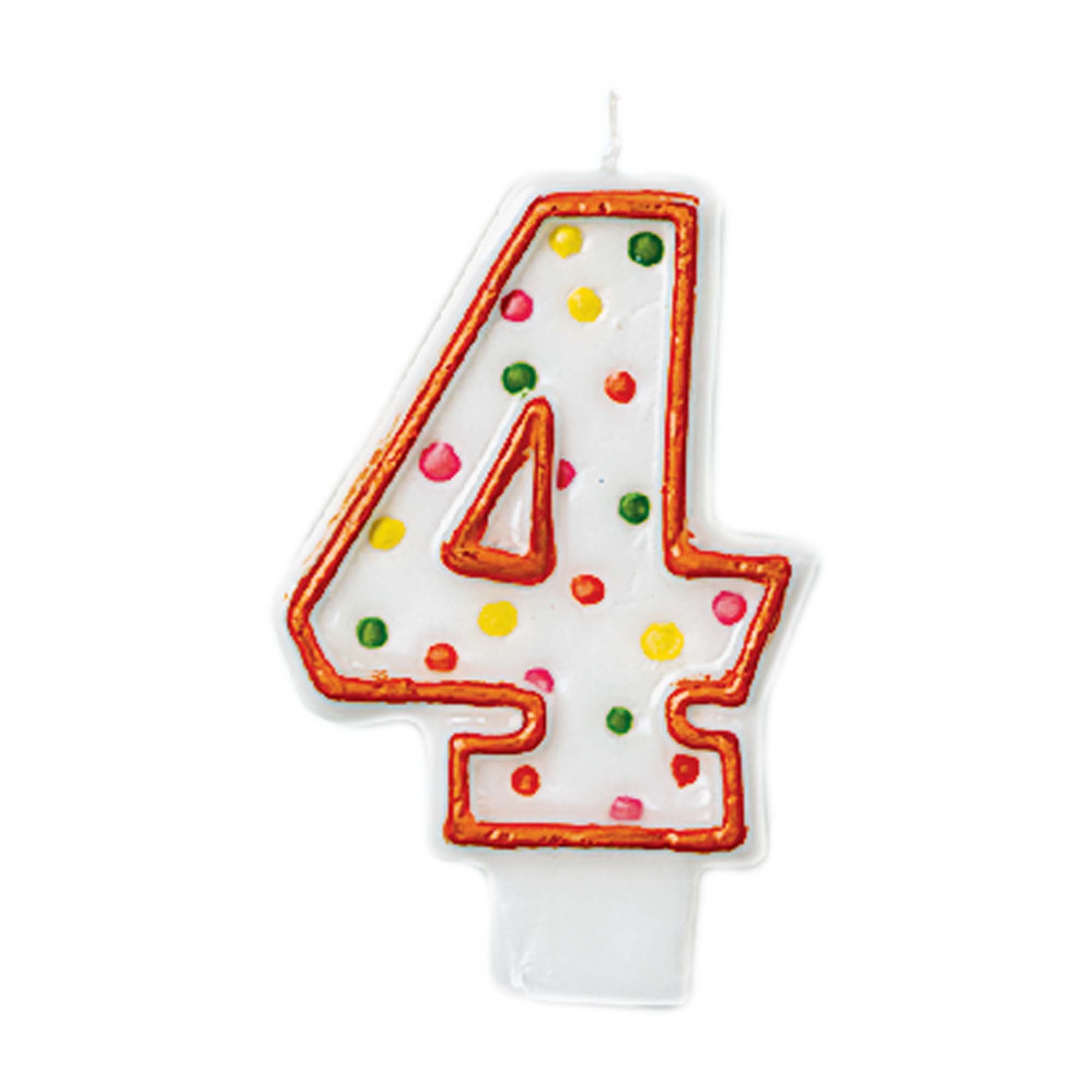 Birthday Candle 4  Polka Dots  3in