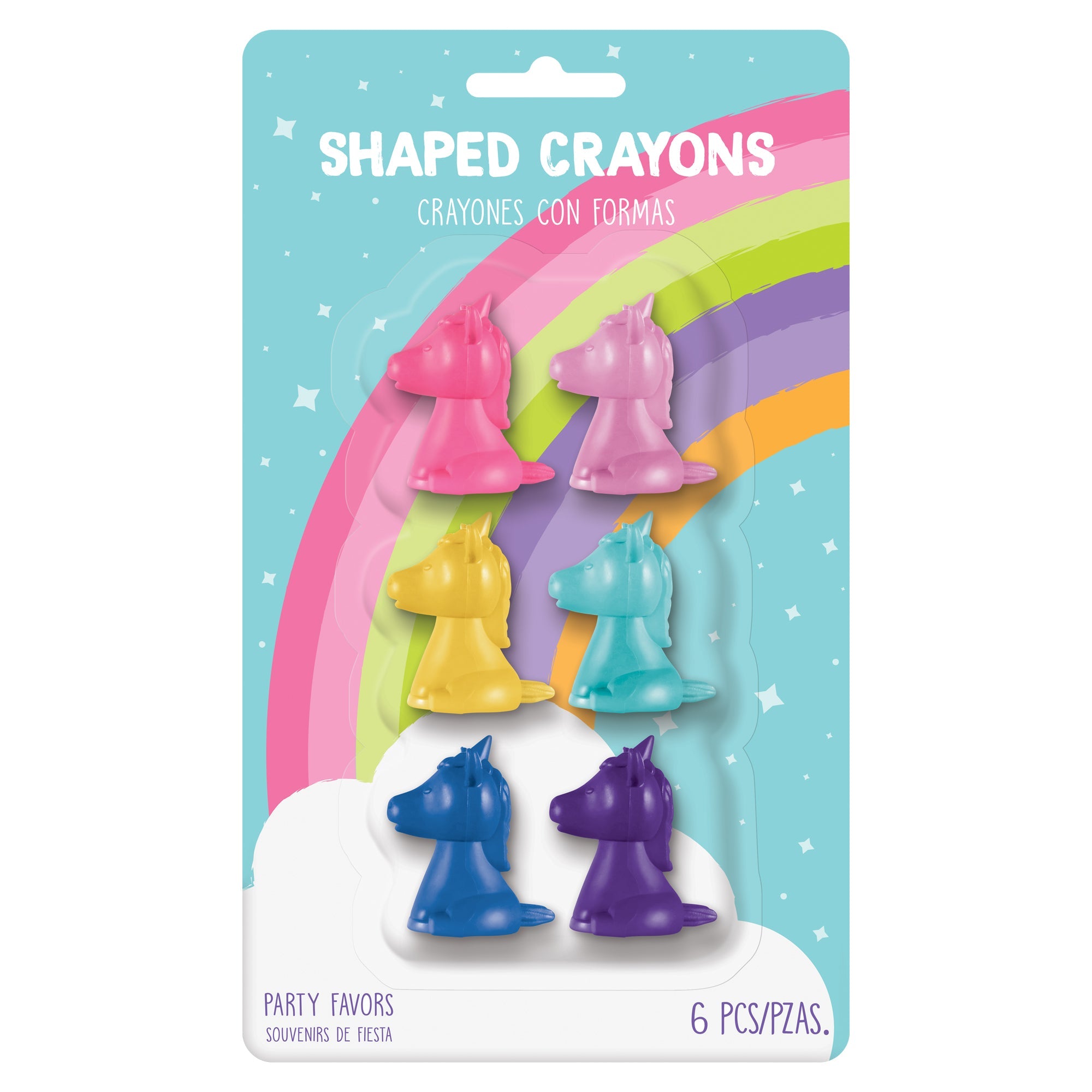 6 Unicorn Shaped Crayons Favor  1.1x1.3in