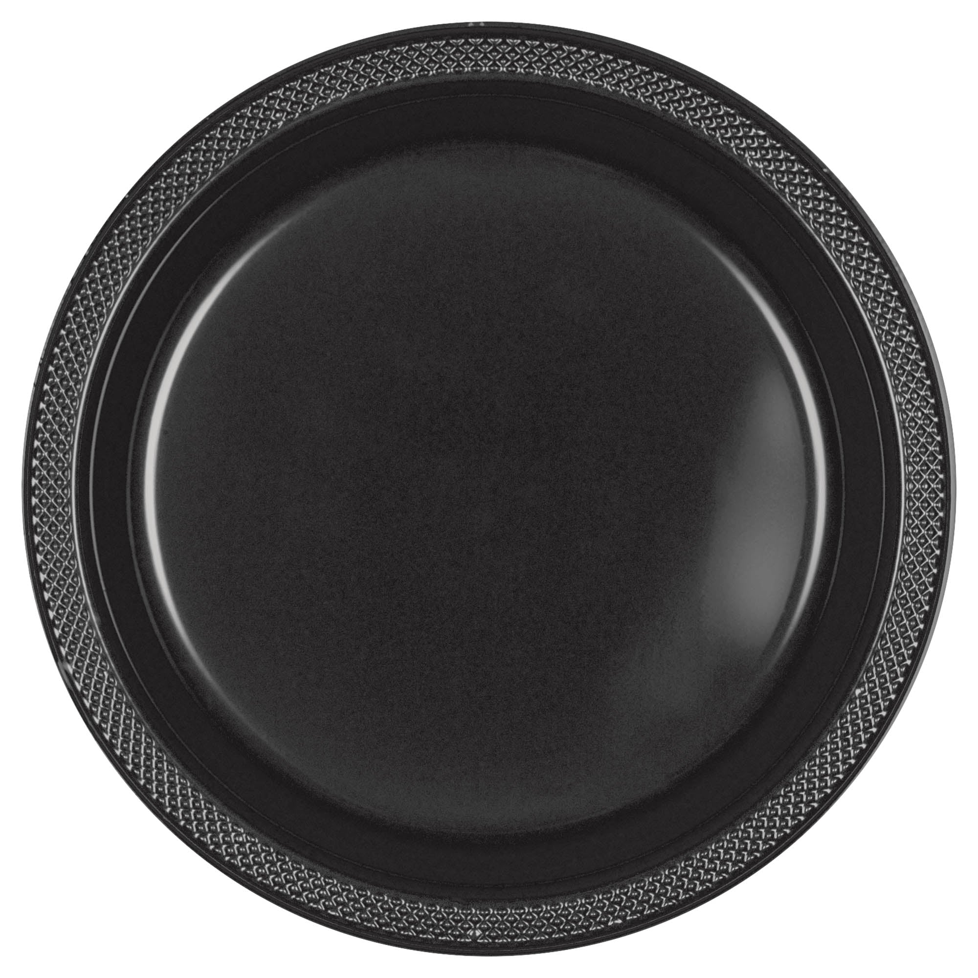 Round Plastic Plates Jet Black 20 pcs 7in