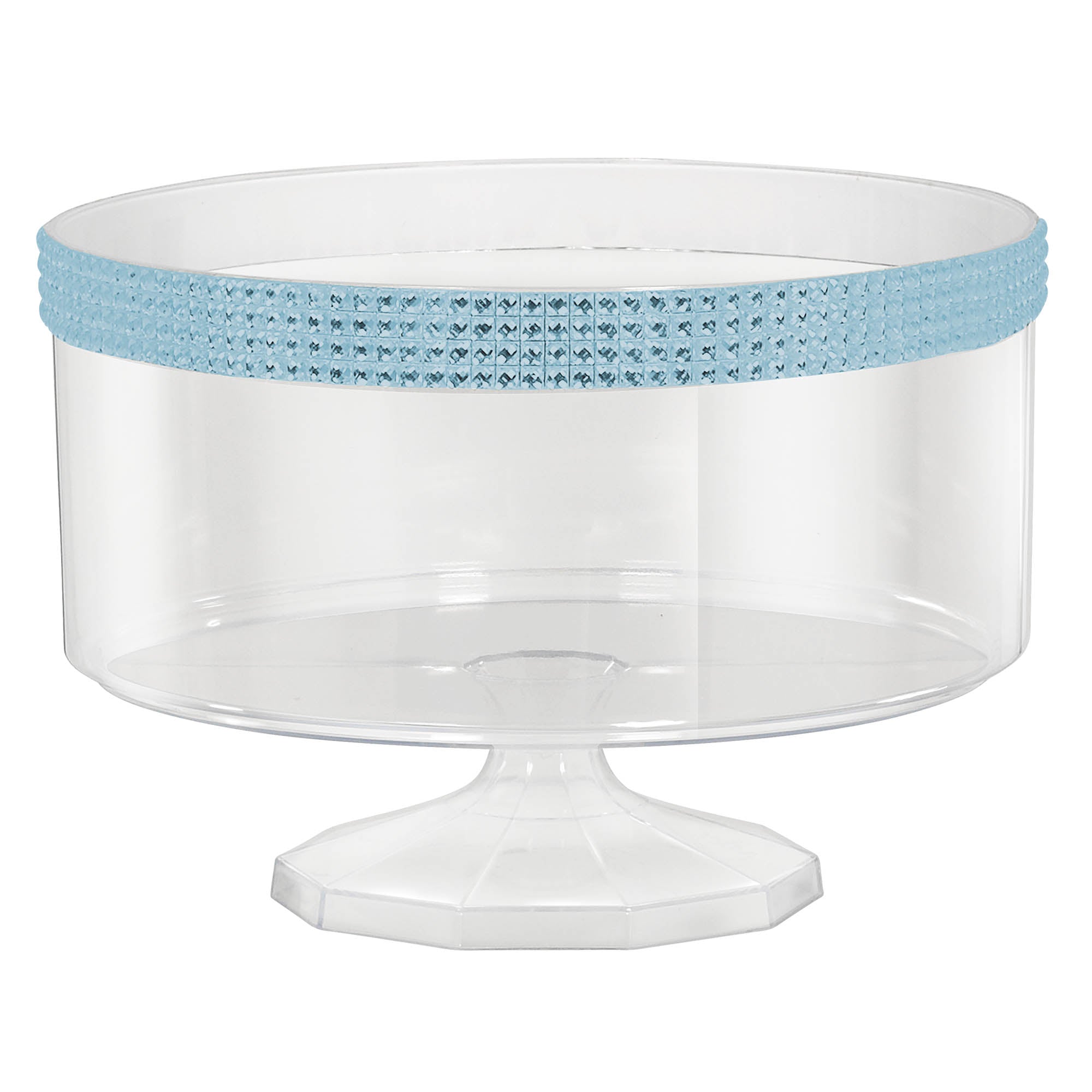Small Trifle Container with Blue Gems 5.875in dia.