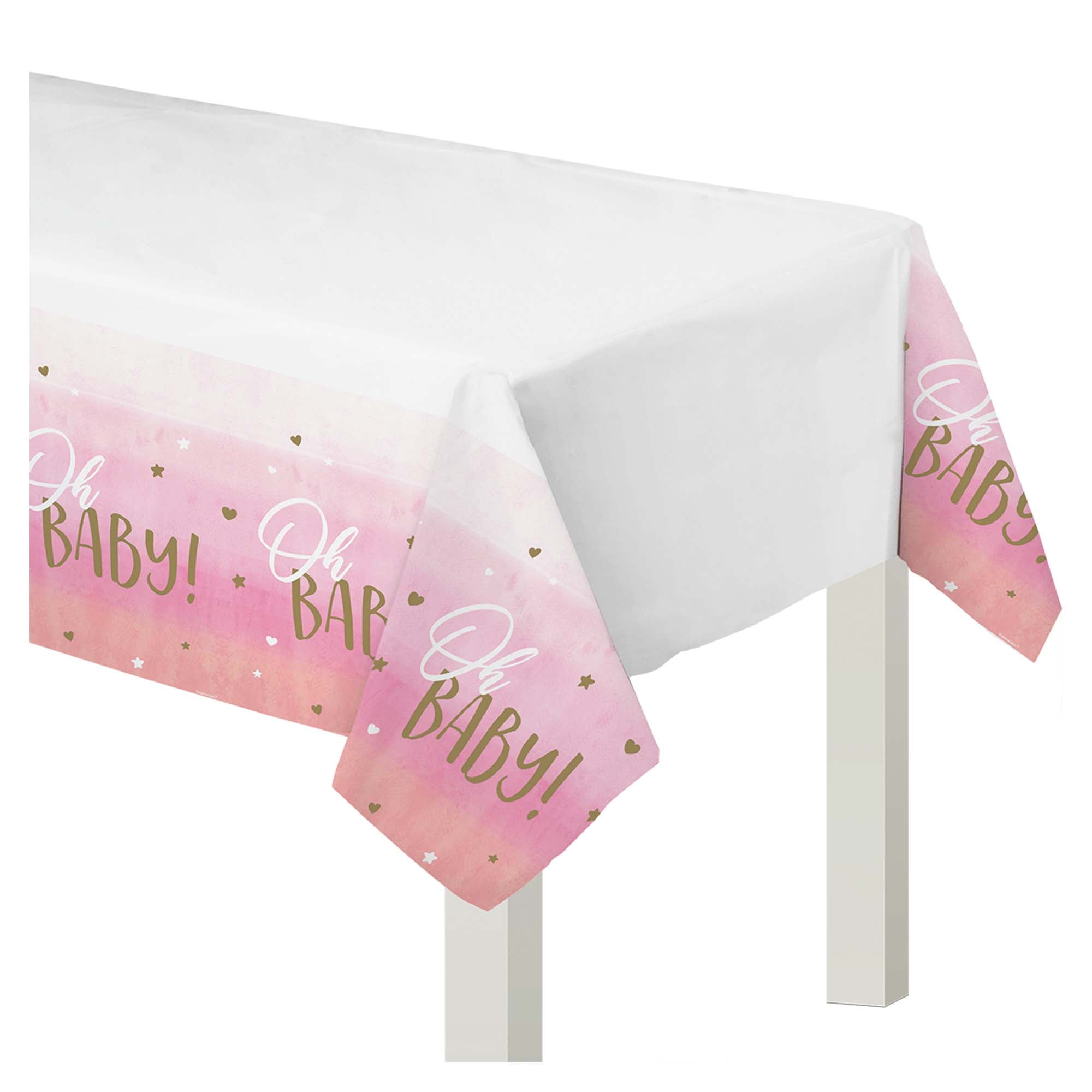 Oh Baby Girl Plastic Table Cover  54x102in