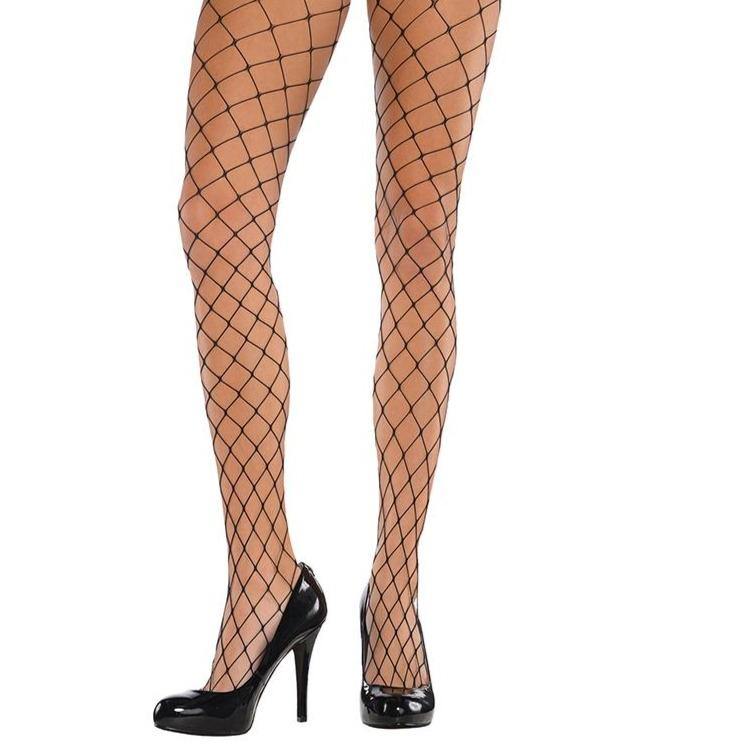 Adult Black Large Fishnet Tights - Halloween Costume Accessories - Dollar Max Depot