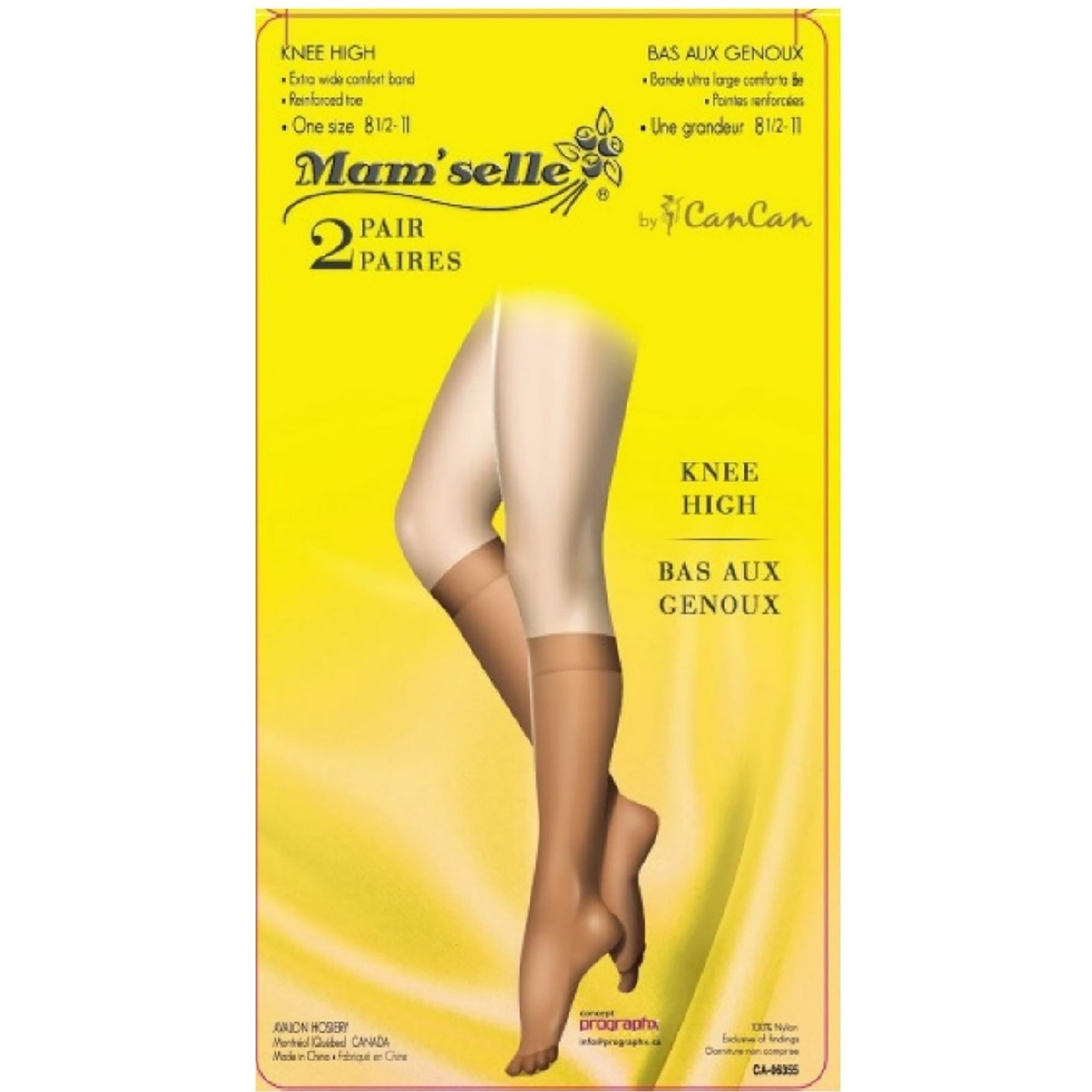 Mam'selle 2 Pairs Knee High - Black  20 Denier - One Size   