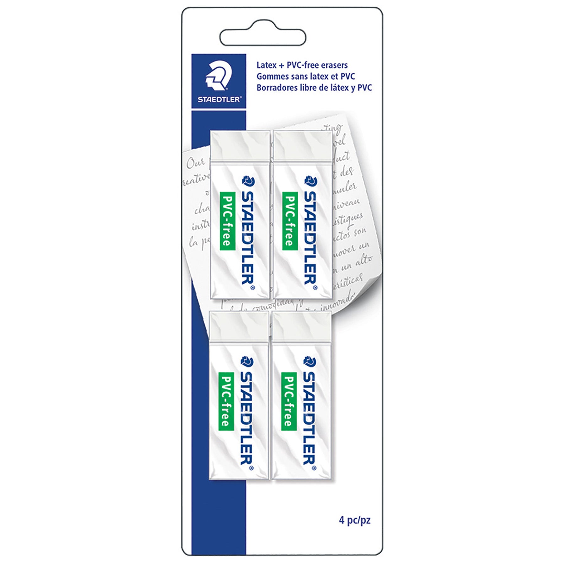 Staedtler 4 Erasers White PVC Free