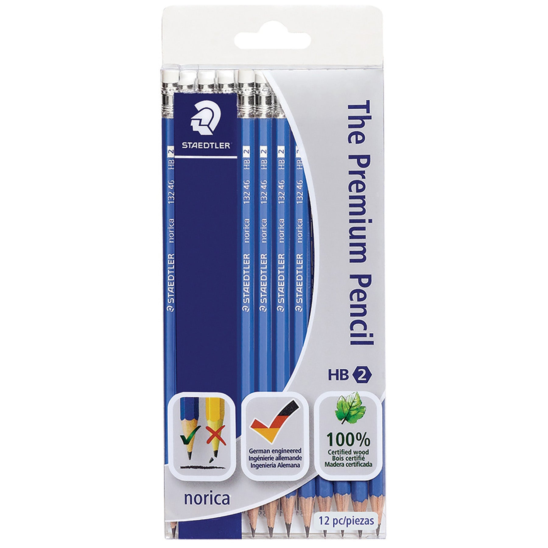 Staedtler Norica 12 Premium Pencils HB2 Blue