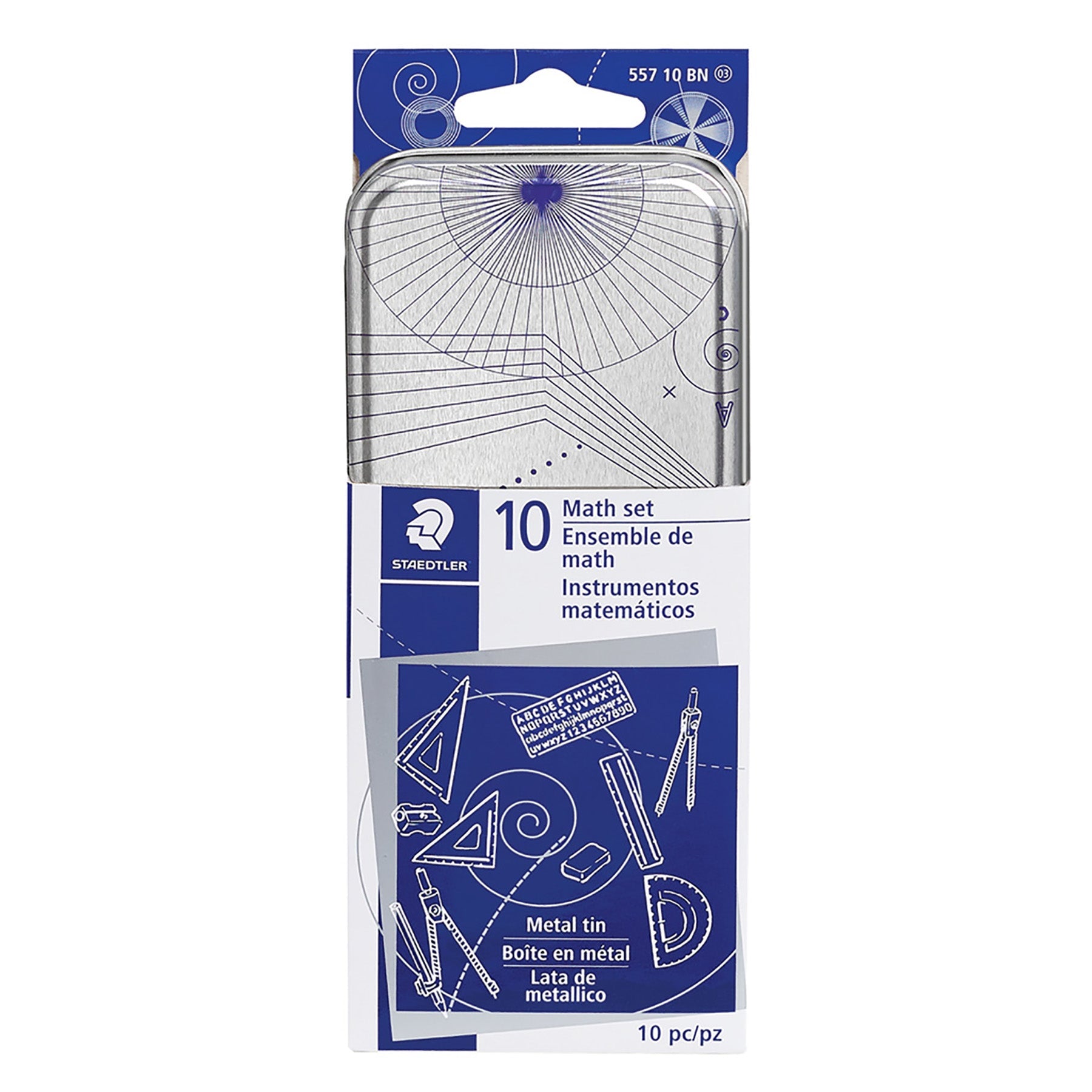 Staedtler 10pcs Math and Geometry Set in Metal Tin