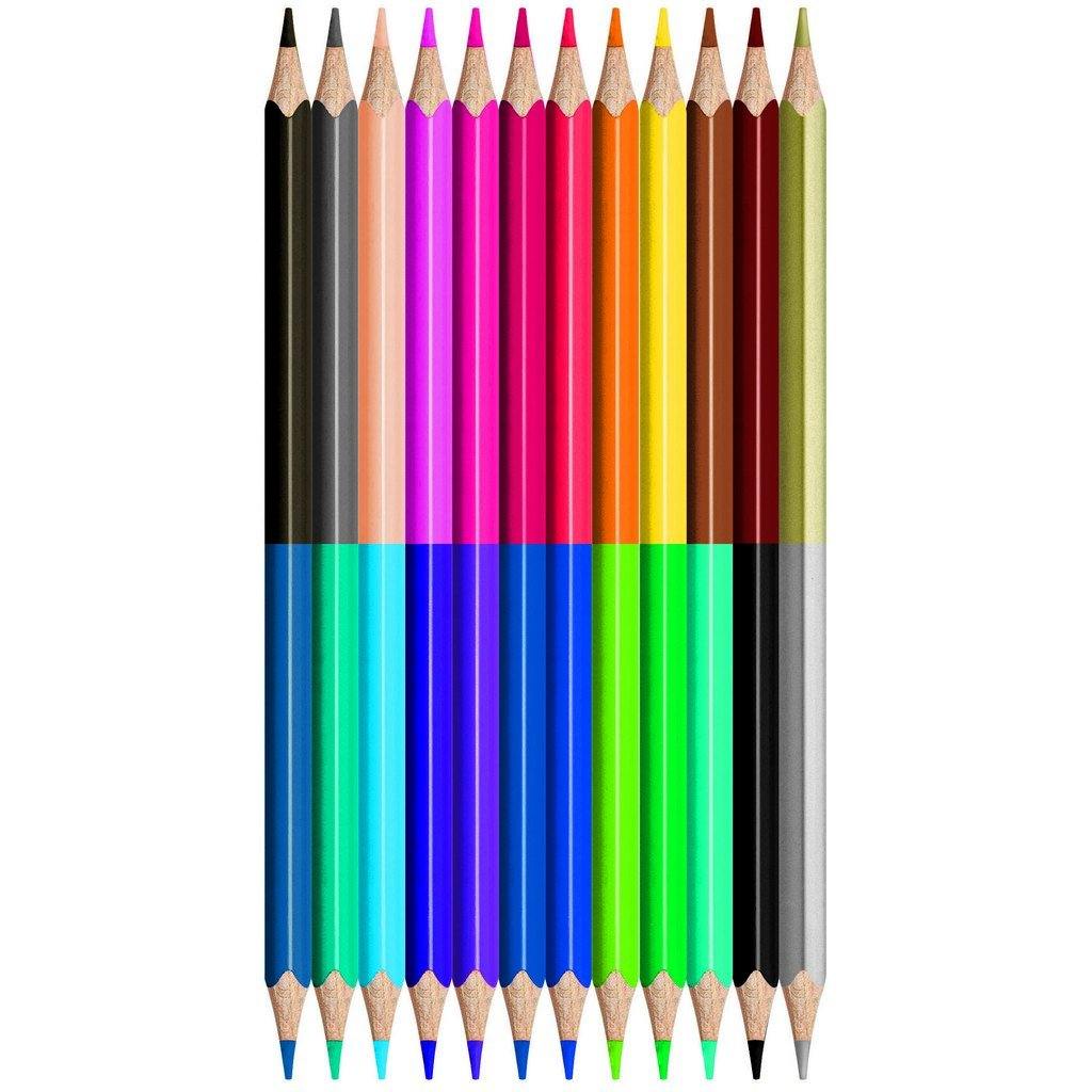 Color Peps Coloured Pencils X12 Duo - Dollar Max Dépôt