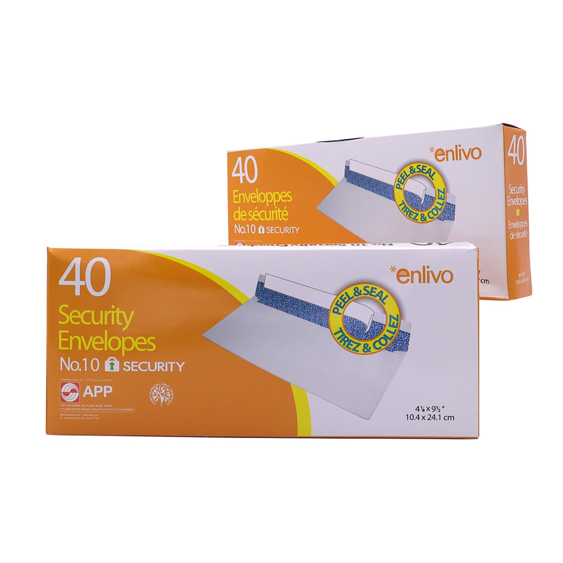 APP 40 Security Envelopes Peal & Seal Kraft no 10 4.12x9.5in