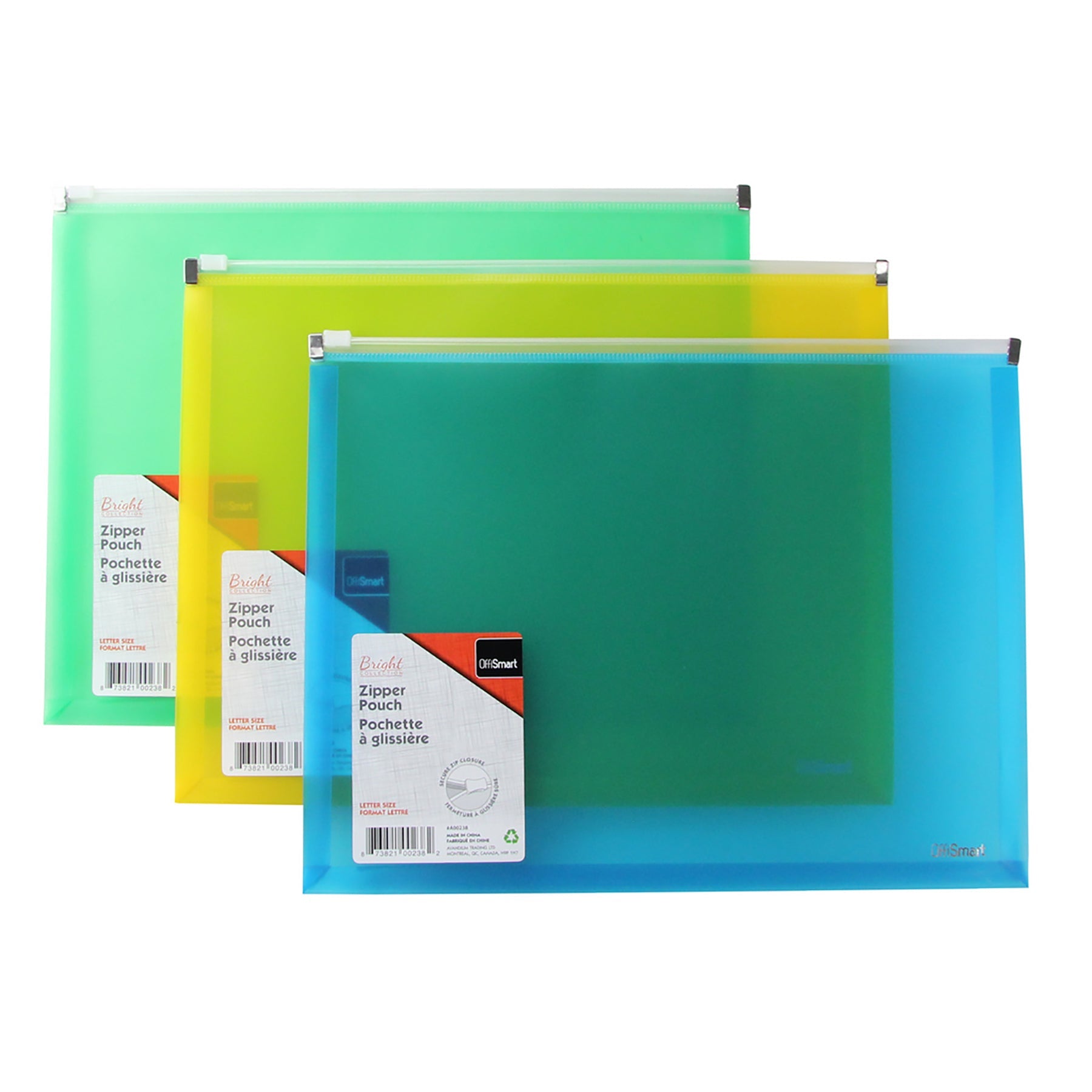 Offismart Expanding Zipper Envelope Plastic 12.75x9.75in