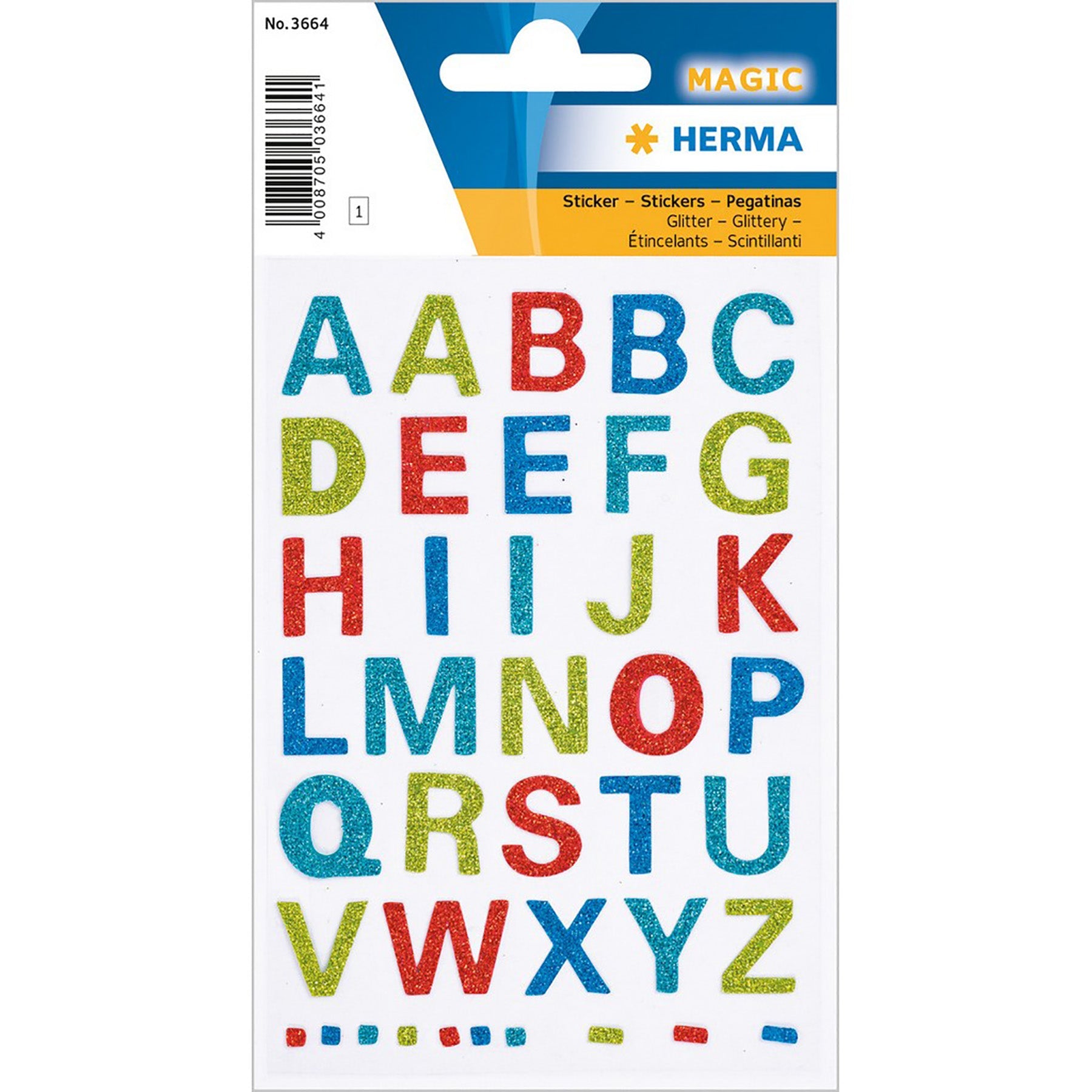Herma Magic Stickers Letters Glittery 0.55in each