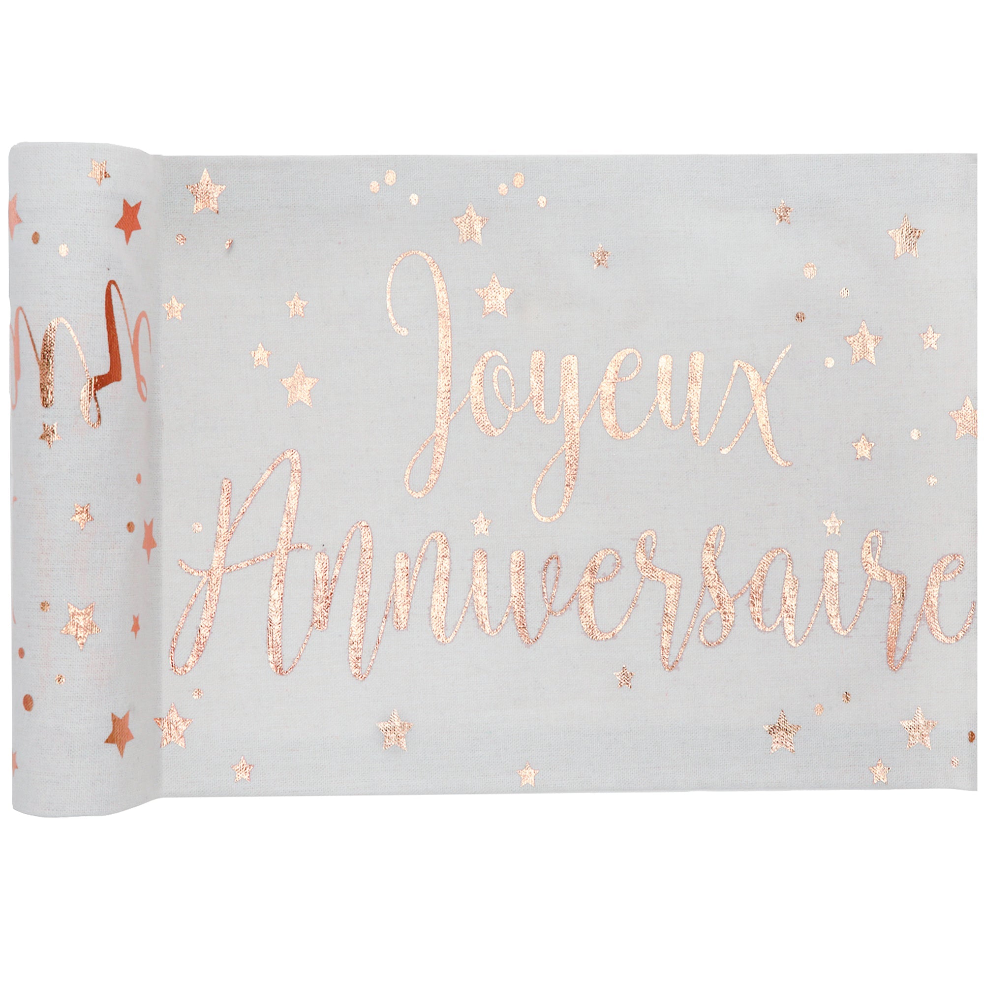 Joyeux Anniversaire Table Runner Pink Metallic 11x118in