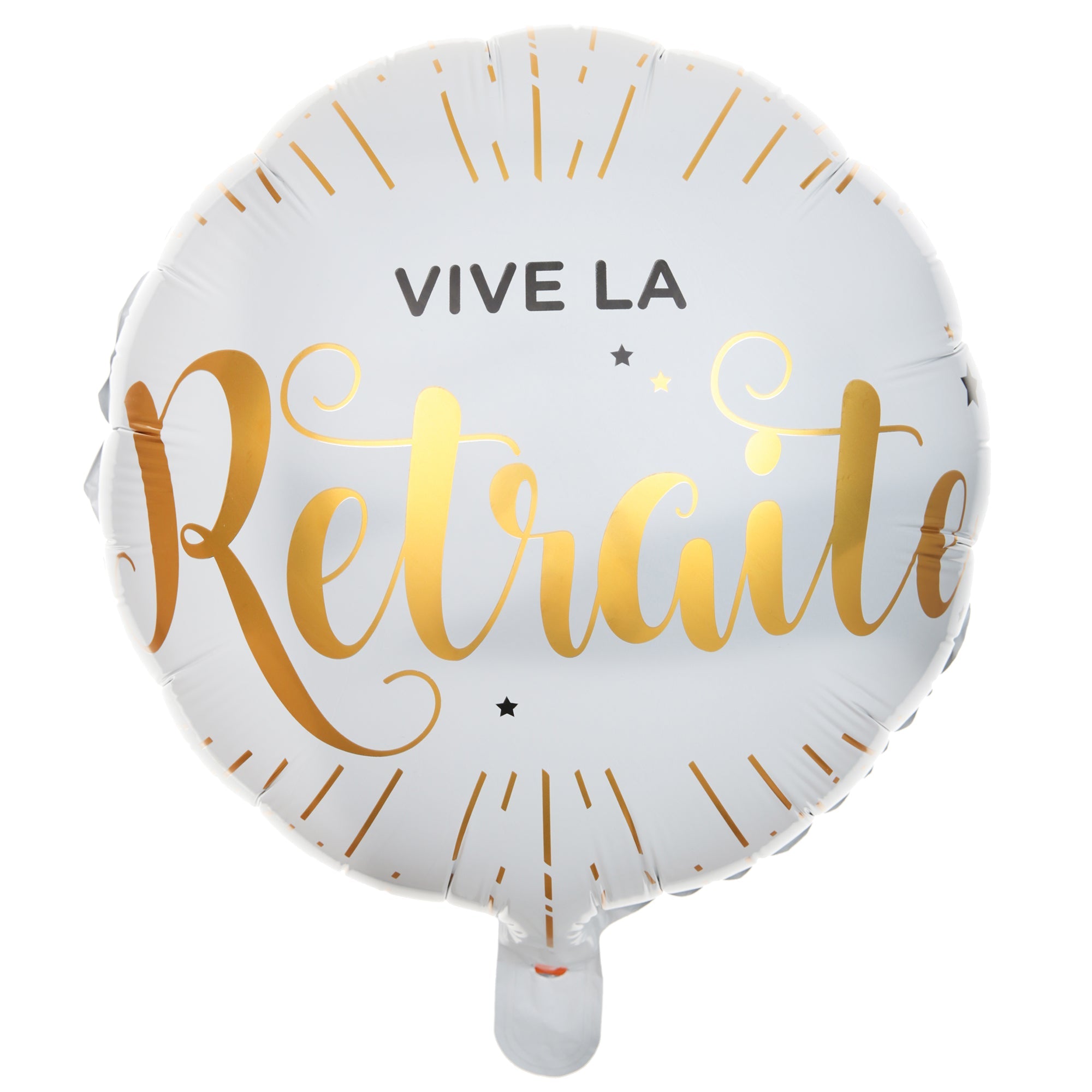 Vive La Retraite Foil Balloon White and Gold 18in
