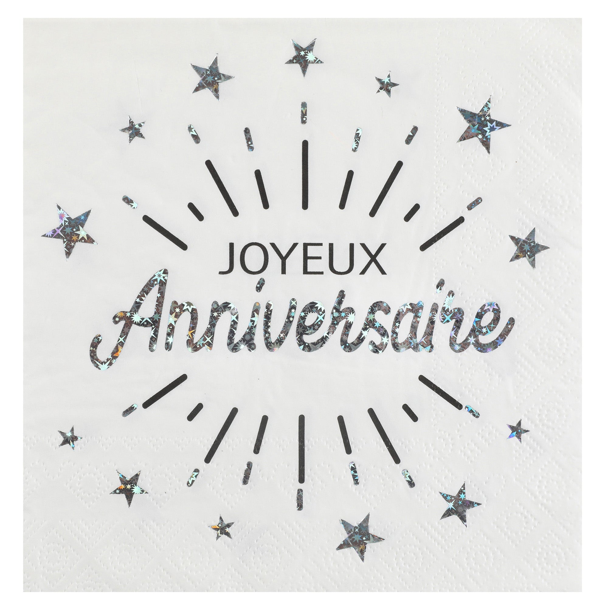 Sparkling Anniversary 10 Luncheon Napkins Silver 13x13in