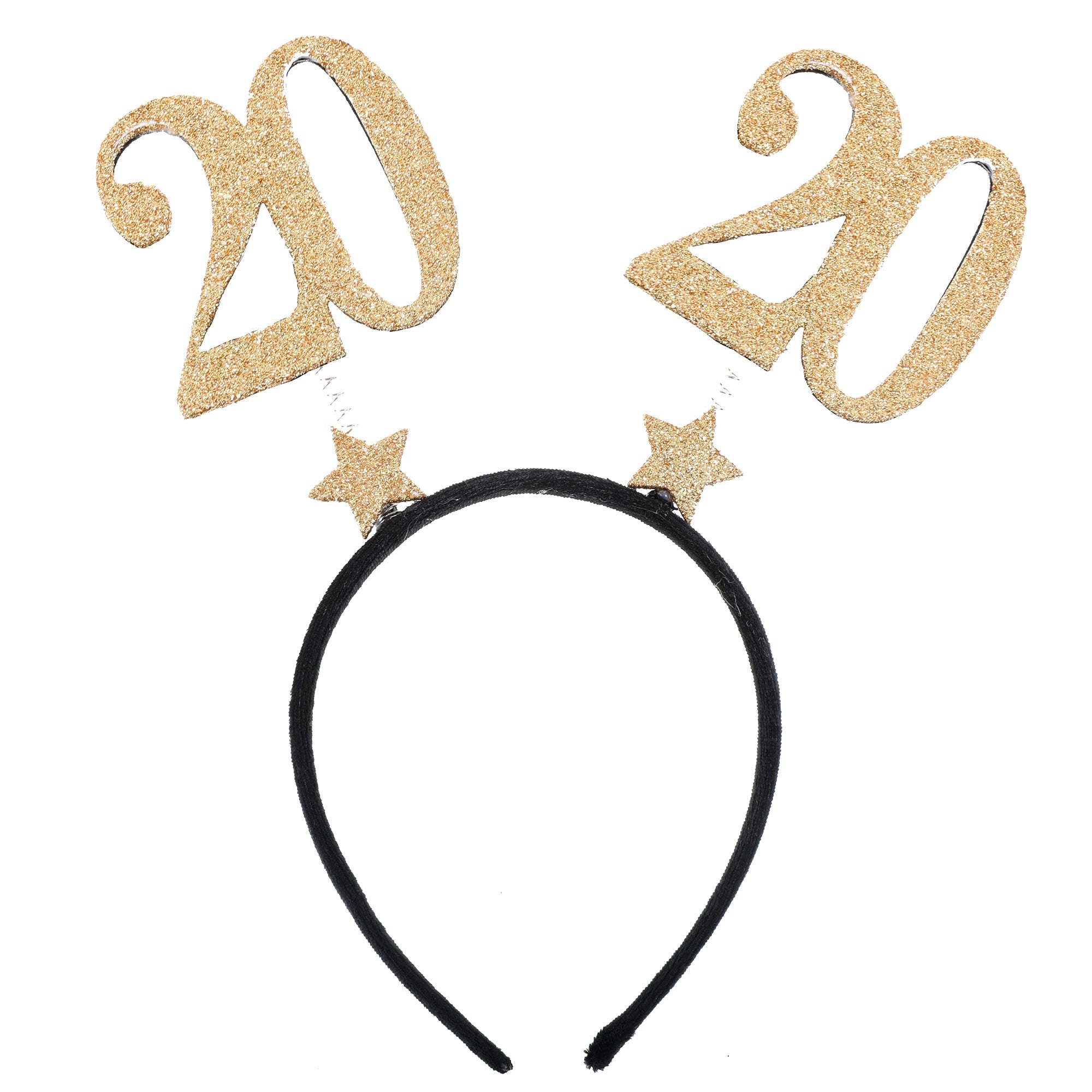 Age 20 Headband Black and Gold 8.3x9.8in