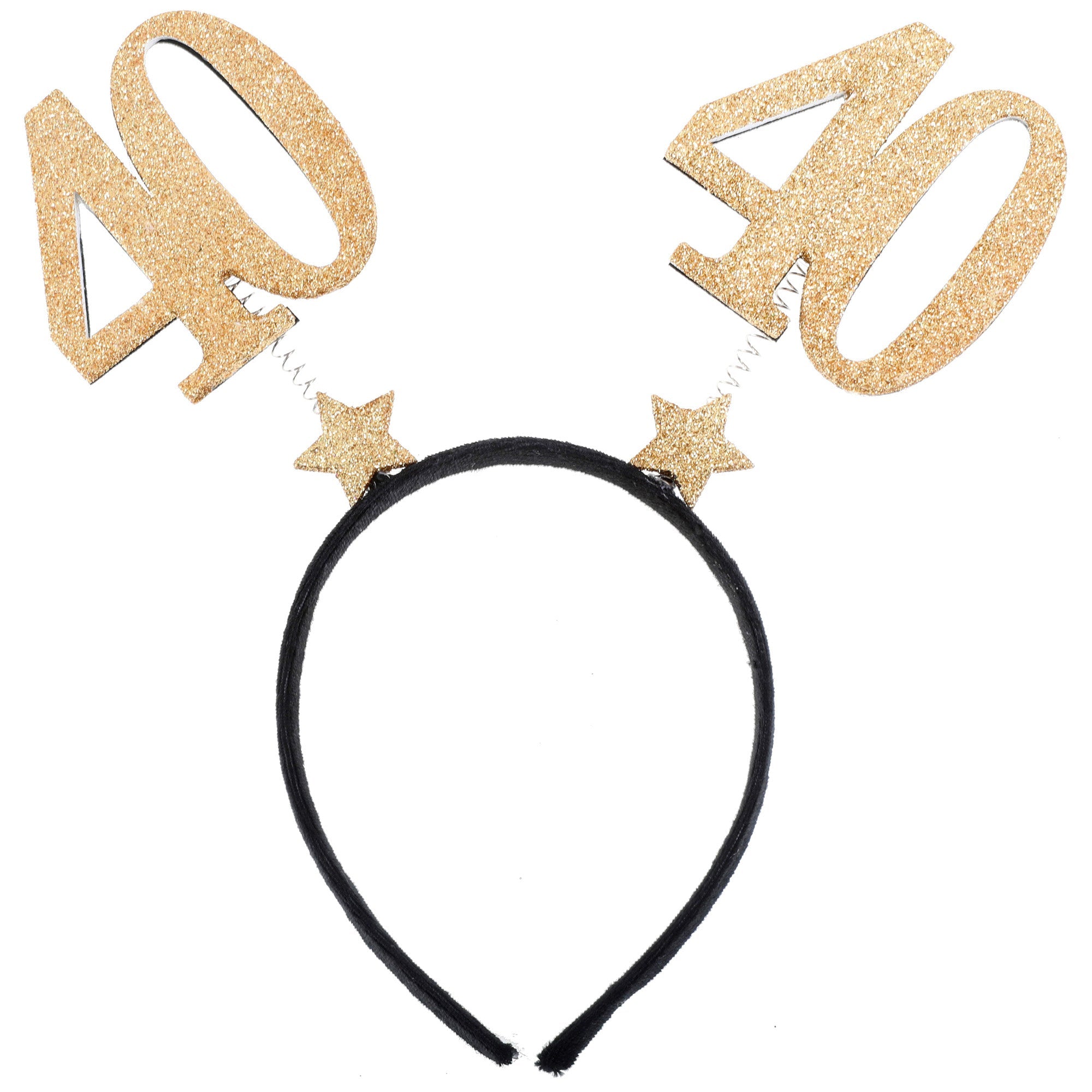 Age 40 Headband Black and Gold 8.3x9.8in