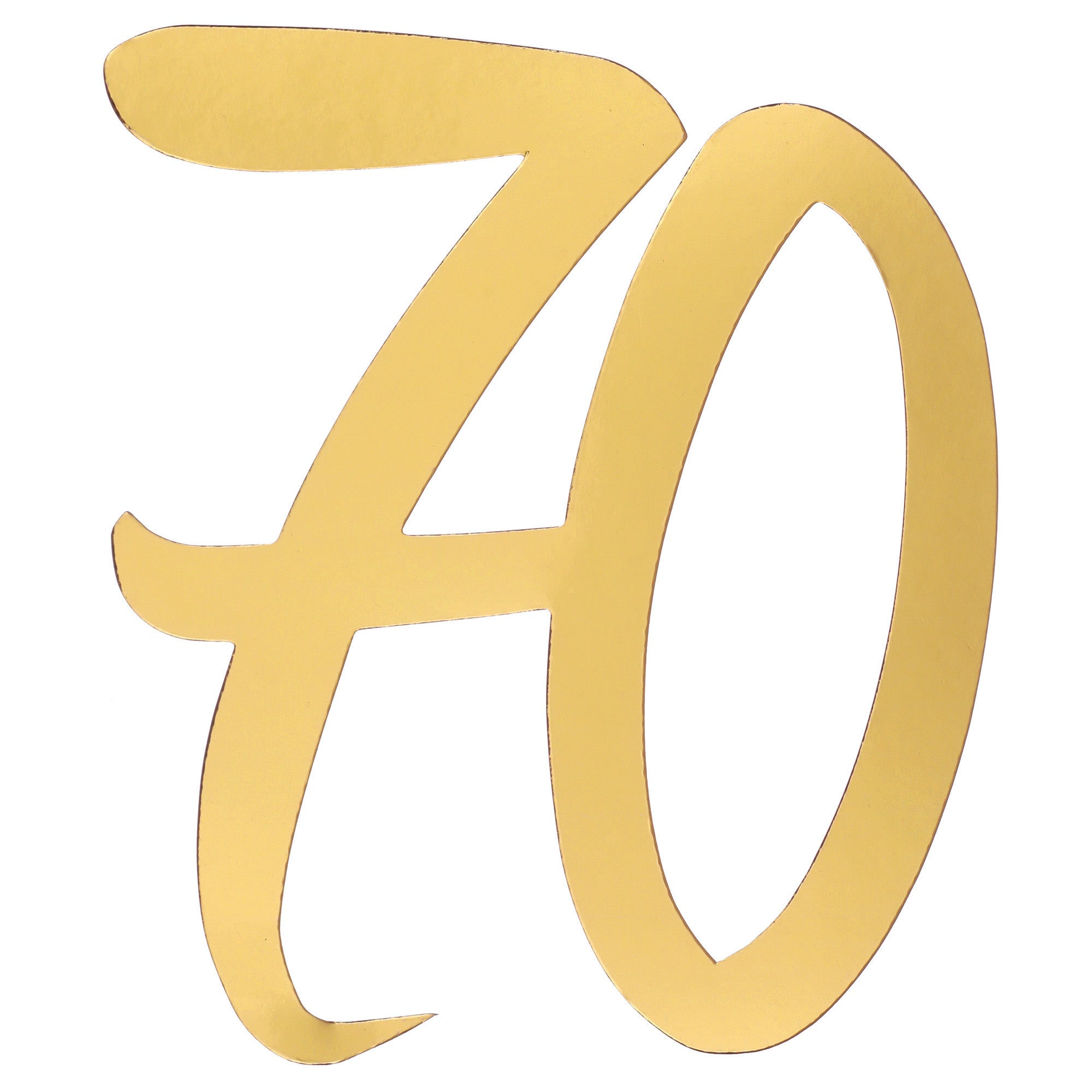 Age 70 4 Big Paper Confetti Gold Metallic 7.9x7.1in