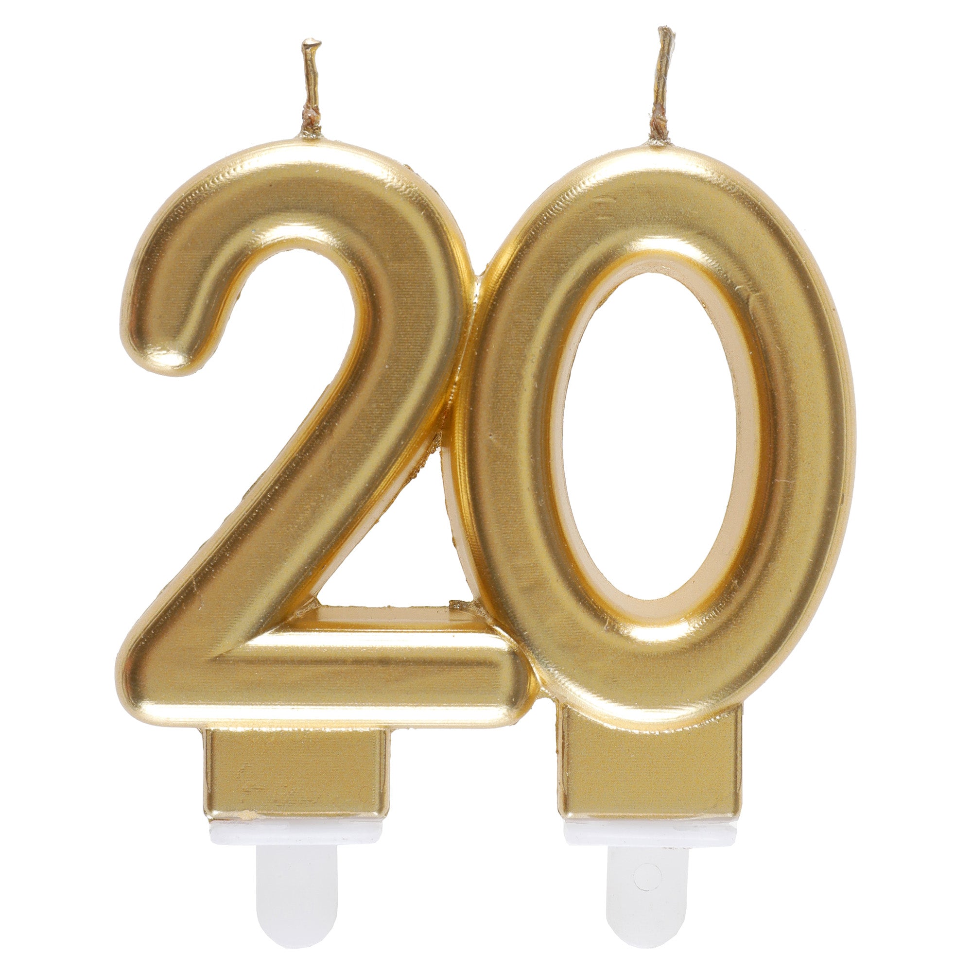 Age 20 Birthday Candle Gold 3x3.5in