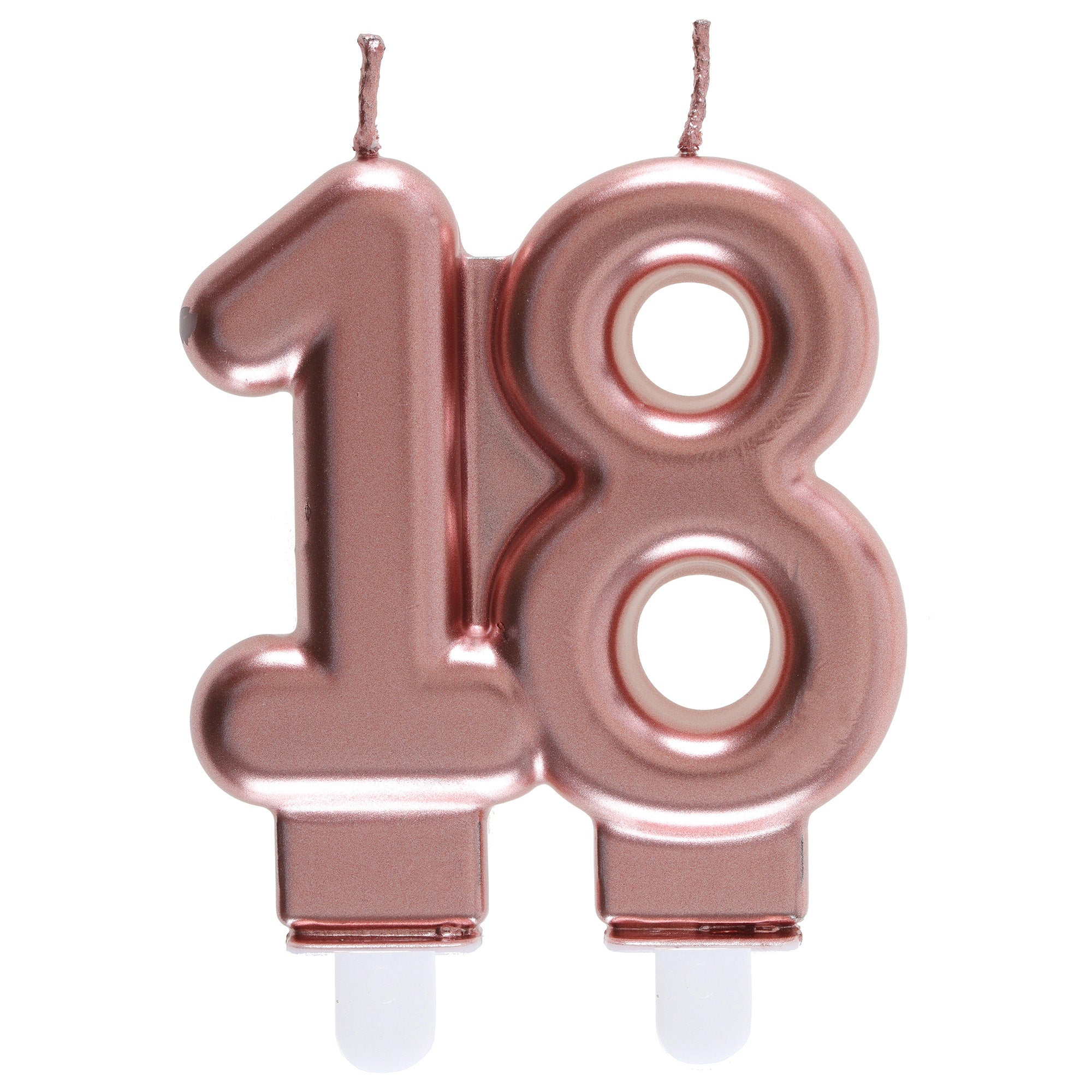 Age 18 Birthday Candle Rose Gold 3x3.5in