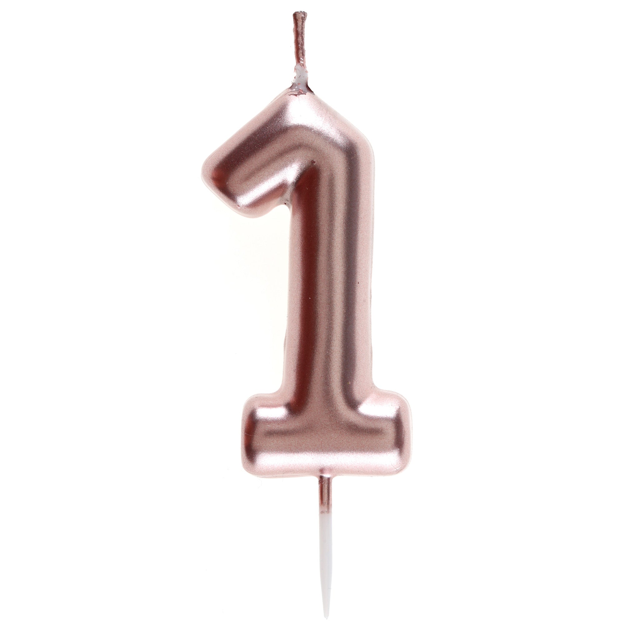 Number 1 Birthday Candle Rose Gold 1.6x3.5in