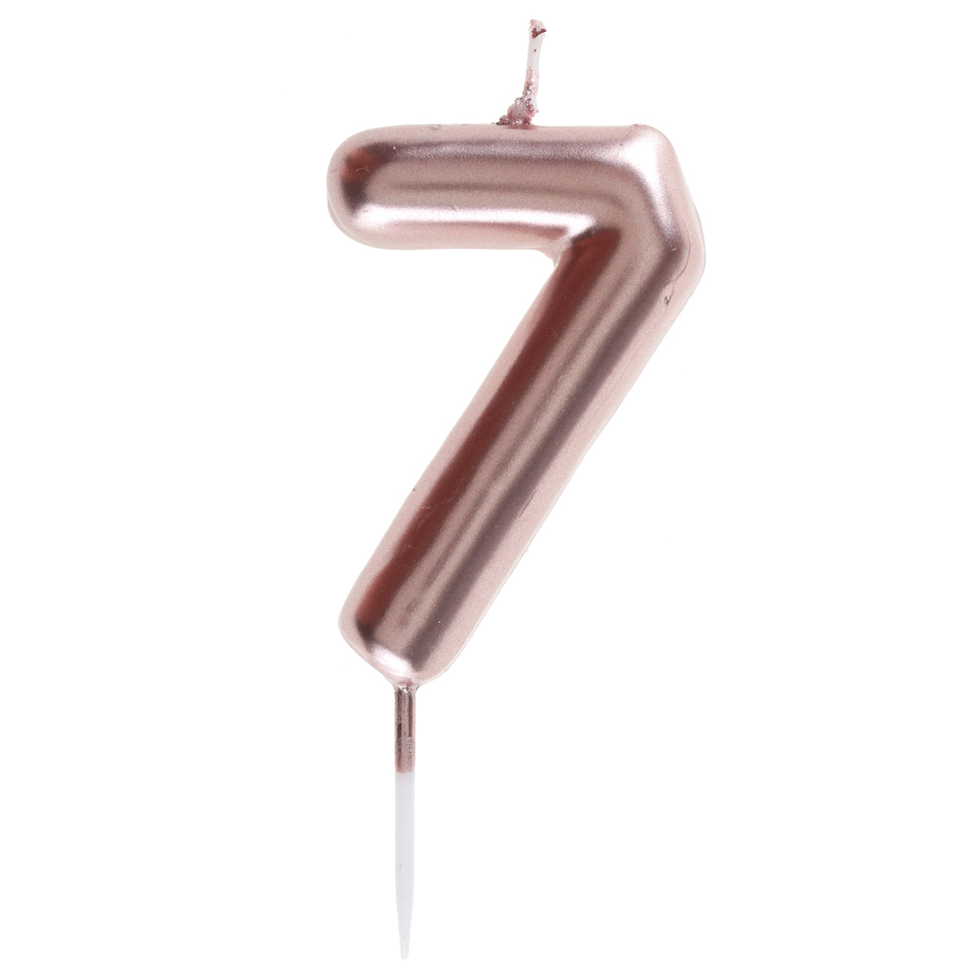 Number 7 Birthday Candle Rose Gold 1.6x3.5in